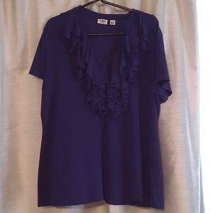 Cato Ruffle Purple Top  *BOGO*